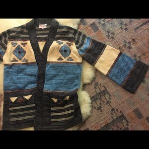 Knit sweater, native print